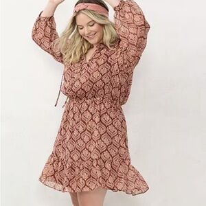 Lauren Conrad ruffle shirt dress